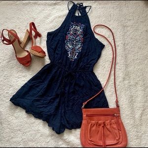 navy blue romper